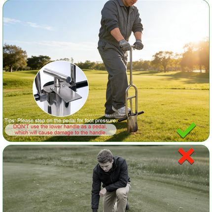 Lichtund Golf Hole Cutter 2-in-1, Detachable Stainless Steel Hole Digger, USGA Standard 4 & 6Inch, Portable Tool for Backyard, Lawn, Garden, Outdoor Golf Putting Green Practice