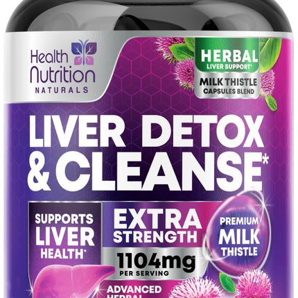 Gentle Liver Cleanse Detox & Repair Formula - Advanced Liver Support Supplement with Silymarin Milk Thistle, Dandelion Root, Artichoke Extract, Turmeric, Choline, & Beetroot - 240 Veggie Capsules