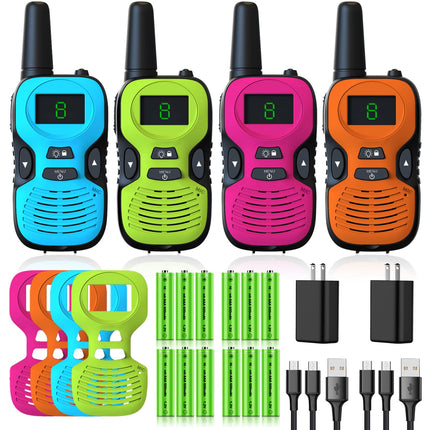 Walkie Talkies for Kids Rechargeable 4 Pack - Outdoor Hiking Camping Toys