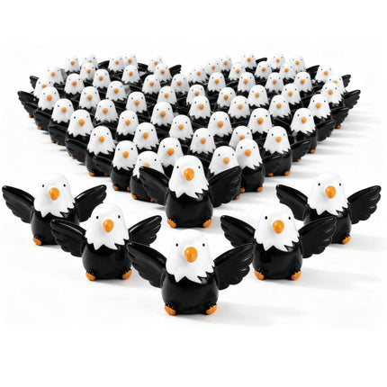 Nyuemystery 100 Pcs Mini Resin Bald Eagle Figurines, Patriotic American Eagle Statues for Garden Decor, Party Supplies, Independence Day Celebrations (Bald Eagle)