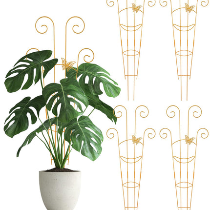 Whtawtaw 4Pcs 30" Indoor Plant Trellis for Potted Plants, Gold