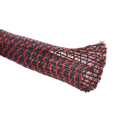 Alex Tech 10ft - 1/2 inch Cord Protector Wire Loom Tubing Cable Sleeve Split Sleeving For USB Power Cord Audio Video Cable – Protect Cat From Chewing Cords - Blackred