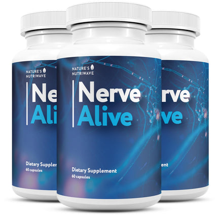 NerveAlive – Natural Daily Wellness Supplement w/ Passionflower, Marshmallow Root & Prickly Pear Extract – 100% Natural Ingredients, Non-GMO, GMP Certified, Made in USA – 60 Capsules, 3 Month Supply