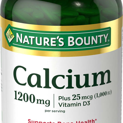 Nature’s Bounty Calcium 1200 mg with Vitamin D3, Bone Health & Immune Support, Vitamin D3 1000 IU, 220 Softgels