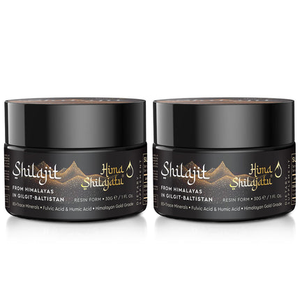 Shilajit Pure Himalayan Organic Shilajit Resin - Gold Grade 100% Purity Shilajit with Fulvic Acid & 85+ Trace Minerals Complex for Energy & Immune Support, Pack of 2 (4 Months Supply)