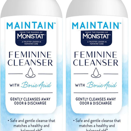 Monistat Boric Acid Feminine Wash, Fragrance-Free Intimate Wash for Women with Gentle pH-Balanced Formula, 10 Fl Oz (Pack of 2)