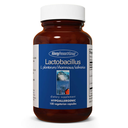 Allergy Research Group ARG Lactobacillus - Multi-Strain Probiotic Capsule - Gut & Digestive Health Support - Dairy Free, Gluten Free - 100 Servings - 100 Capsules