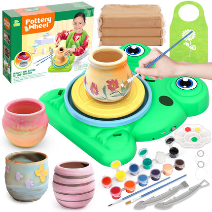 Pottery Wheel for Kids, Pottery Painting Craft Kit Sensory Toy Gift Girl 6+