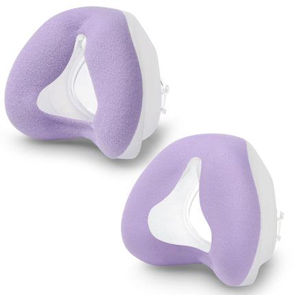 2 PCS Nasal Cushion for AirFit N20(L),1 pc Soft Fabric Nasal Cushion and 1 pc Velvet-Lined CPAP Nasal Mask Cushion for AirTouch N20, Soft Fabric for All Seasons, Velvet-Lined for Fall/Winter(Purple)