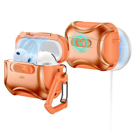 ESR for AirPods Pro 3 Case (2025), Compatible with Airpods Pro 3rd Generation Case (USB-C Cable), Effortless MagSafe, Drop-Proof Lock, Easy Open, Cyber Series, Orange