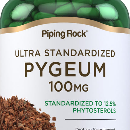 Piping Rock Pygeum | 100mg | 240 Capsules | Supplement for Men & Women | Pygeum Africanum Bark Extract | Ultra Standardized Phytosterols | Non-GMO, Gluten Free