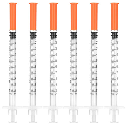 20 Pack 1ml Syringe with 27×8mm Cap, Individually Wrapped