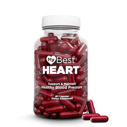 My Best Heart Blood Pressure Support Supplement | 8 US Patents, 94+ Patent Claims | Cardiologist Developed | Red Spinach, Potassium Nitrates, Iron & Nitric Oxide Enzymes for Heart Health | 90 Capsules