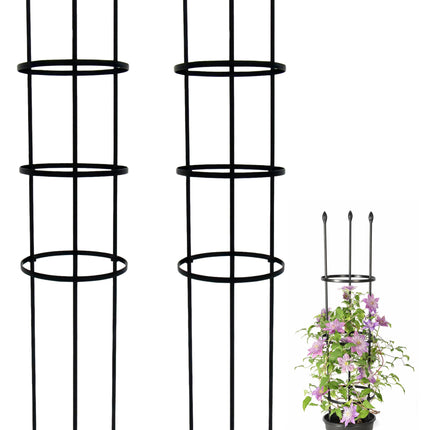 2-Pack Garden Trellis for Climbing Plants Outdoor Indoor, 47-Inch Adjustable Metal Trellis for Potted Plants, Tall Plant Support for Jasmine, Clematis and Other Climbing Flowers