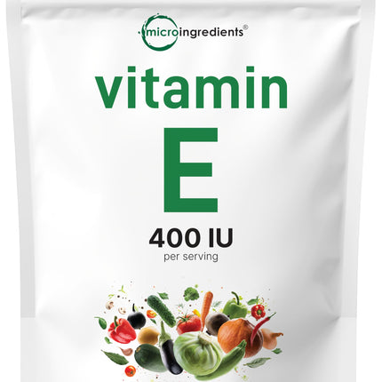 Micro Ingredients Vitamin E 400IU, 300 Softgels | Pure Vitamin E Oil Pills | Antioxidant Supplements for Skin, Face, Heart, & Immune Health | Non-GMO, Gluten Free*