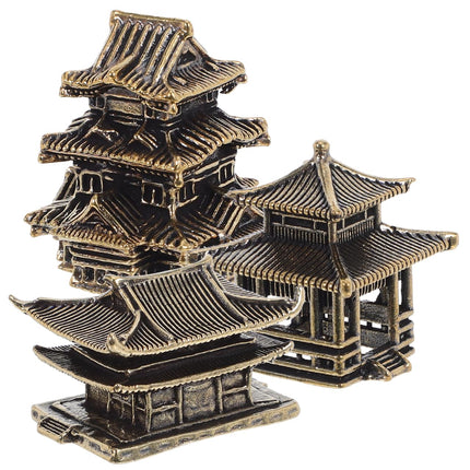 Amosfun 3pcs Mini Pagoda Sculpture Tiny Vintage Miniature Figurine for Zen Garden Micro Landscape Enhancements Aquariums Bookshelves Ornament 1.2"