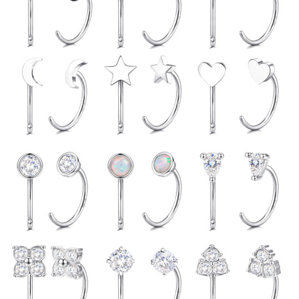 SAILIMUE 12Pair Hypoallergenic Huggie Half Hoop Earrings Backless for Women