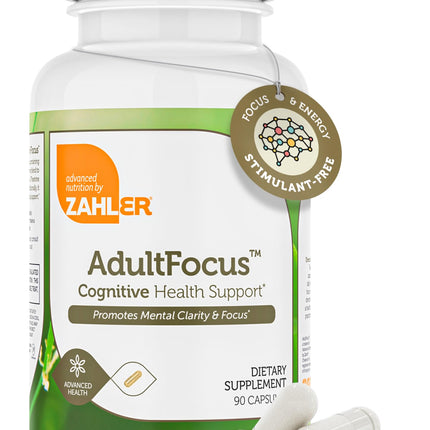 Zahler AdultFocus, Advanced Formula to Support Focus and Concentration, Certified Kosher, 60 Capsules