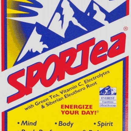 SPORTea Iced | Natural Decaf Energy Drink with Green & Black Tea, Vitamins, Minerals, Electrolytes, Yerba Mate & Siberian Ginseng | 7 Cold Brew Tea Bags | Healthy & Easy to Brew | Single Box