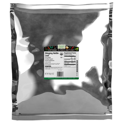 Frontier Co-op Organic Stinging Nettle Leaf, Cut and Sifted, For Making Nettle Tea, Kosher | 16 Ounce (Pack of 1)