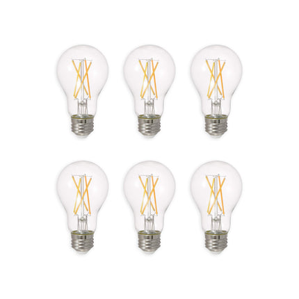 Ledvance Sylvania Led Truwave Natural Series Light Bulb, 60W Equivalent, Efficient 8W A19, Medium Base, Dimmable, 800 Lumens, 2700K, Soft White, Clear - 6 Pack (40806)