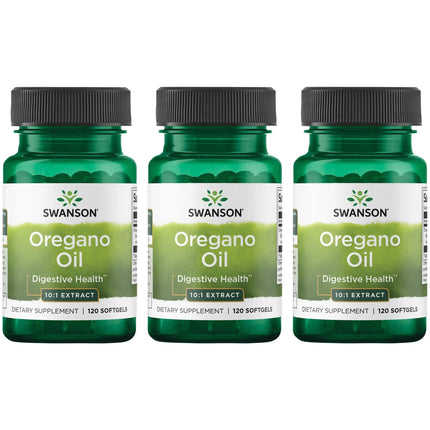 Swanson Oregano Oil 10:1 Extract Digestive and Respiratory Health Supplement for Adults Seeking Natural GI and Urinary Tract Support - 150 mg (120 Softgels, 3 Pack)