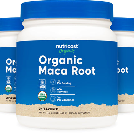 Nutricost Organic Maca Root Powder (1LB Each) (3 Pack)