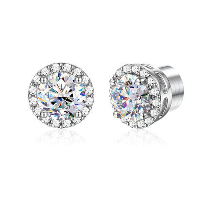 GEMQUEEN Moissanite Magnetic Earrings for Women Men Hypoallergenic, 1.6CT