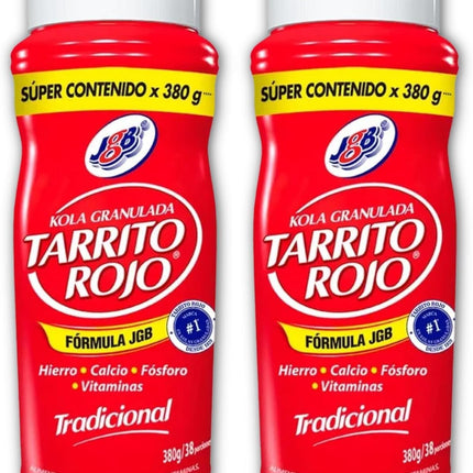 Yahve - Kola Granulada Tradicional Sabor Tradicional 0- Pack de 2 Tarrito Rojo de 330 gramos - Mejorar el bienestar y la nutrición de tu Cuerpo - Suplemento Multivitamínico - Despensa Colombiana