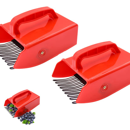 2 Pack Berry Pickers and Rakes with Metallic Comb and Ergonomic Handle