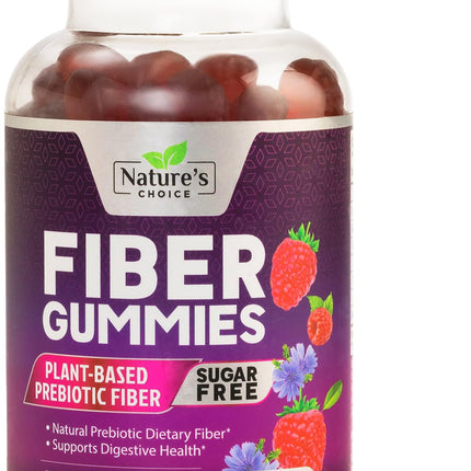Fiber Gummies For Adults - Daily Digestive Health & Regularity Support - Sugar Free Soluble Fiber 4g Per Serving Gummy Supplement - Plant Based Prebiotic Gut & Digestion Support Gummy - 120 Gummies