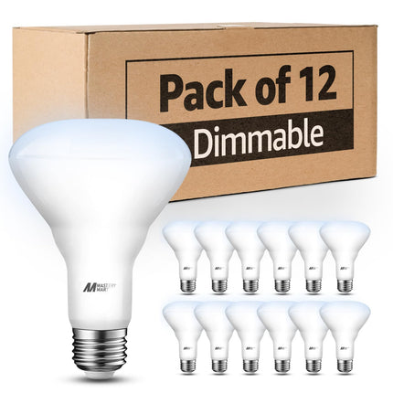 MASTERY MART 12 Pack BR30 LED Light Bulb, E26 Led Bulb 65 watt, 5000K Daylight 10W Dimmable 700 Lumen，Recessed Wide Flood Light Bulb for Indoor Kitchen Ceiling