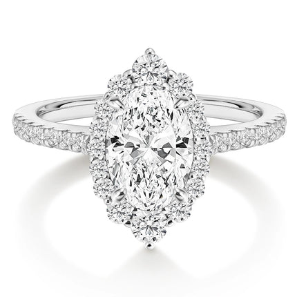 EAMTI 3CT Oval Cut CZ Engagement Rings for Women Halo Wedding Band Size 9