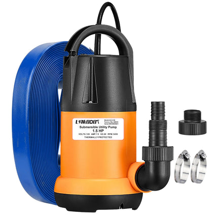 Sump Pump Submersible With 25Ft. Hose, Submersible Pump, 25Ft Cord, 4000GPH