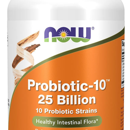 NOW Foods, Probiotic-10™, 25 Billion, with 10 Probiotic Strains, Dairy, Soy and Gluten Free, Strain Verified, 180 Veg Capsules