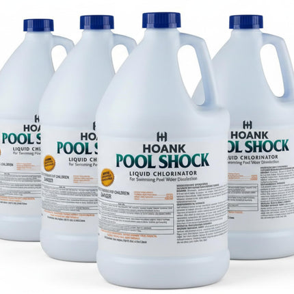 (4 Gallons) - Pool Shock Liquid Chlorine for Swimming Pools, 12.5% Sodium Hypochlorite, Treatment for Clear Water and Algae Control in Above Ground & Inground Swimming Pools - Ready-to-Use