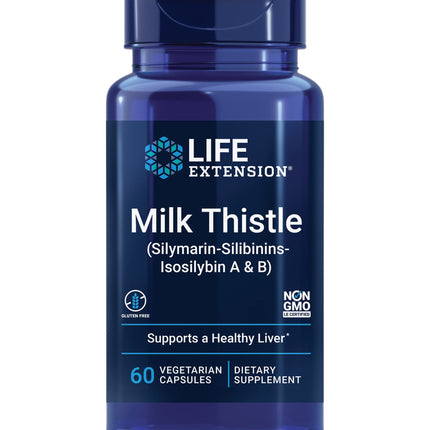 Life Extension Milk Thistle, silymarin, silibinins, isosilybin A & B, Delivers Full-Spectrum Milk Thistle Benefits for Liver Health, Non-GMO, Gluten-Free, Vegetarian, 60 Capsules