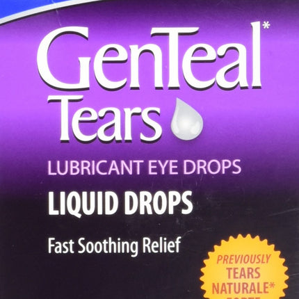 GenTeal Tears Lubricant Eye Drops, Moderate Liquid Drops, Twin Pack ,0.5 Fl Oz (Pack of 2) Package May Vary