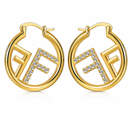 OANM studio 18K Gold Plated Hypoallergenic CZ Small Huggie Earrings for Her