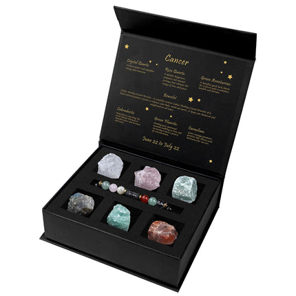 GolbalJew Crystals Gift Set, Zodiac Signs Healing Crystals Birthstones with Horoscope Box Set Astrology Crystal Bracelet Healing Stones Gifts