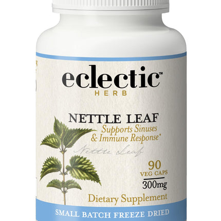 Eclectic Herb - Raw Freeze Dried Nettle Leaf Capsules | Supports Sinuses + Immune Response | Natural Herbal Supplement | Non-GMO, Vegan, Whole Herb (90 CT | 300 mg)