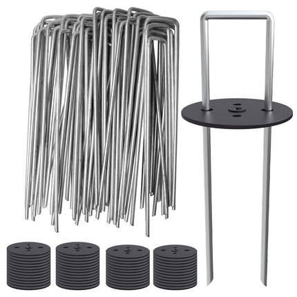 MySit 6 inch Vapor Barrier Stakes 50 Pack with Staples Gasket Caps