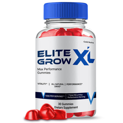 Gold Nutra (1 Pack) Elite Grow XL Gummies, Elite Grow XL Supplement, High Potency Max Performance, All Natural Formula