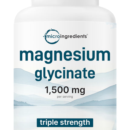 Triple Strength Magnesium Glycinate 1,500mg Per Serving, 240 Capsules | 500mg Per Capsule | Easily Absorbed Chelated Magnesium + Elemental Form | Healthy Muscle, Bones, & Mood Support | Non-GMO