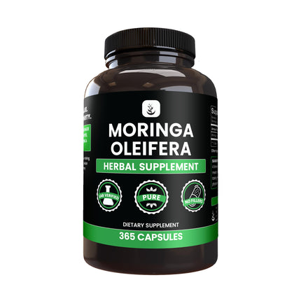 PURE ORIGINAL INGREDIENTS Moringa (365 Capsules) No Magnesium Or Rice Fillers, Always Pure, Lab Verified