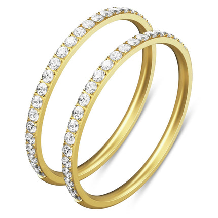 2-Pack 14K Gold Plated Stackable Bands for Oura Ring 5/Oura Ring Gen 4/3