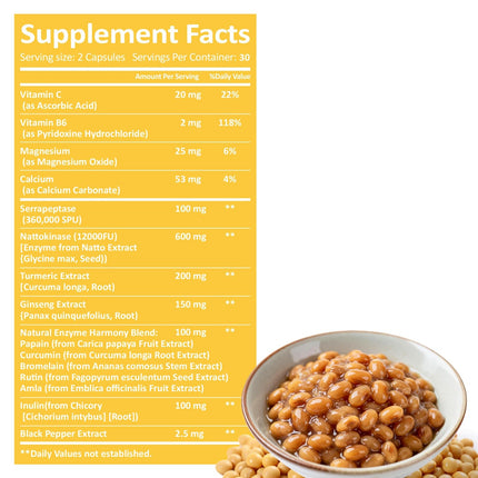 KUAFLY Nattokinase Supplement 12000FU -Organic nattokinase 600mg for Circulatory Wellness,Premium Heart Health Support - Vegan & Gluten Free- 180 Capsules