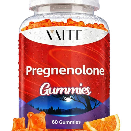 Pregnenolone Memory Supplement for Brain, Hormone Balance for Women and Men, Glycine Supplements, Happy Hormones, Non-GMO, Gluten Free, Cognitive, 60 Vegetarian Seniors and Adult Vitamin Gummies