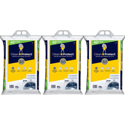 (3 Pack) - 40lb bags, Clean and Protect Water Softener Salt. Extends appliance Life; Reduces Hard Water Build Up