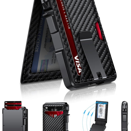 Wallet for Men, Mens Minimalist Wallet 9-13 Cards, Slim Compact RFID Wallet
